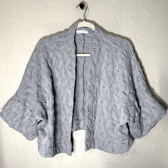 Bryn walker grey crop length bat wing drop shoulder open front cardigan - Picture 1 of 7